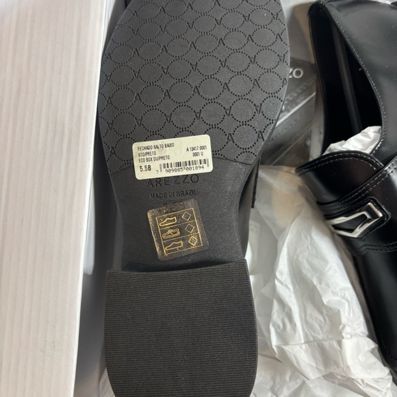 NEW IN BOX Arezzo Brazil Black Leather Loafers size 5.5 - Picture 5 of 5